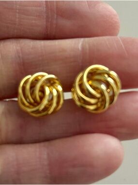 Gold Knot Stud Earrings